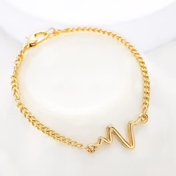 ⚜️[𝟯/$𝟭𝟴]⚜️ECG Gold Simple Metal Bracelet NEW - Picture 9 of 9